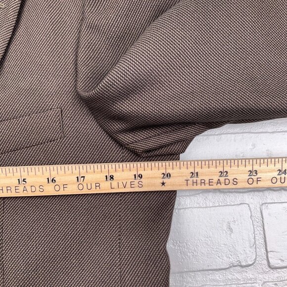 Pronto Uomo Blazer Men 38R Brown Classic Career‎ Polyblend Double Vent Jacket - Picture 11 of 15